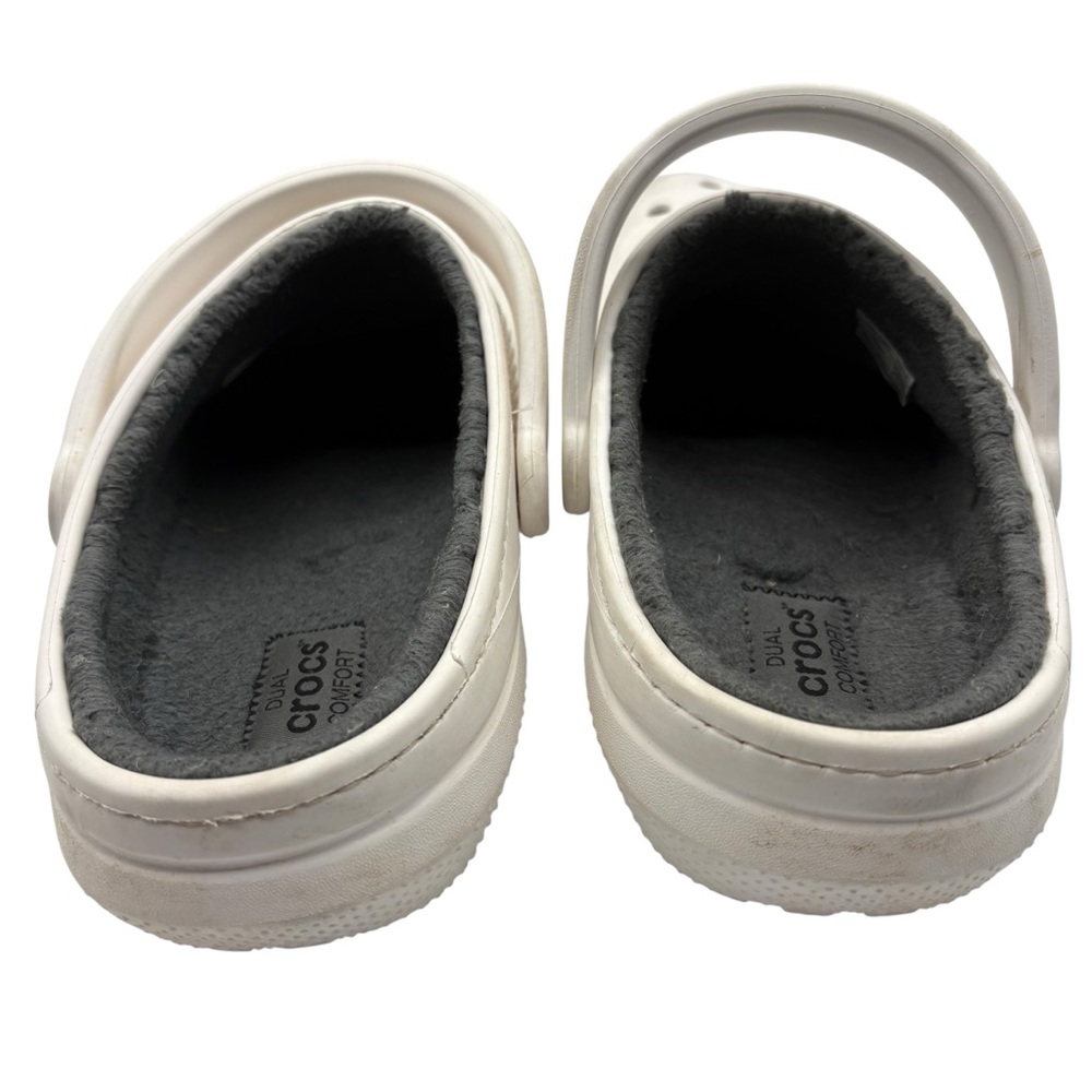 Crocs Classic Lined Clogs White Size M9 W11 Fuzzy Fleece Lined Slip On Shoes - Picture 5 of 11